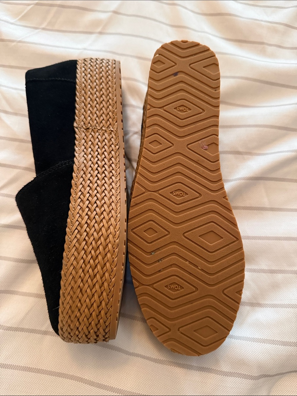 Toms Black Suede Slip-On Loafers - Picture 2 of 3